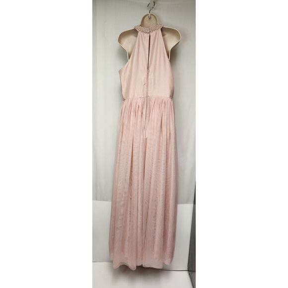 Speechless Juniors' Imitation-Pearl Halter Gown Size 15 Color Pink - Picture 4 of 9